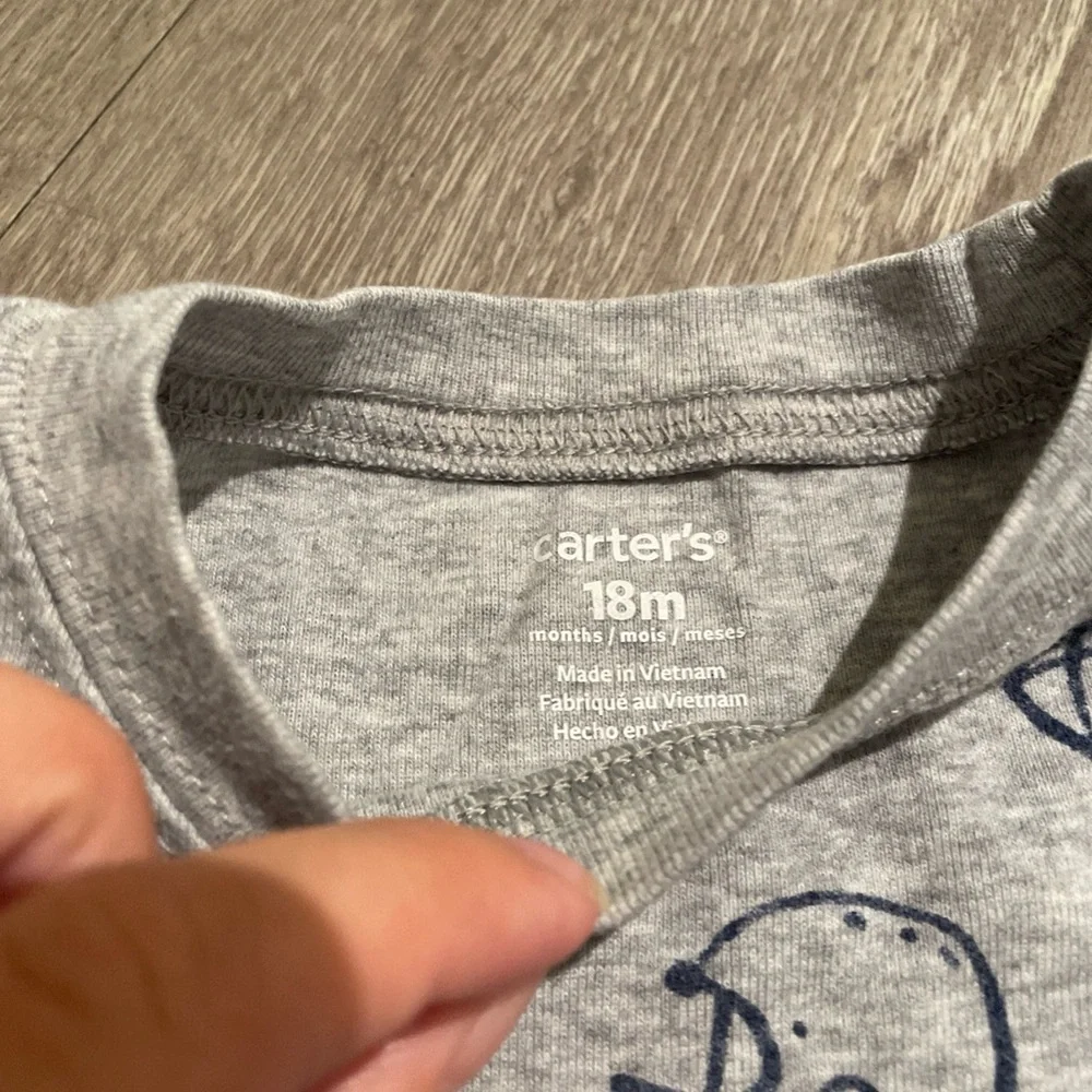 Carter's Blue and Gray Football Print Bodysuit